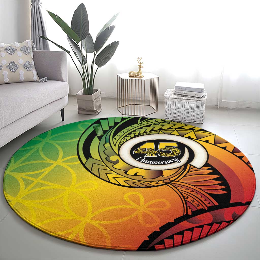 Vanuatu 45th Independence Anniversary Round Carpet Ni-Van Sandroing LT7 - Polynesian Pride