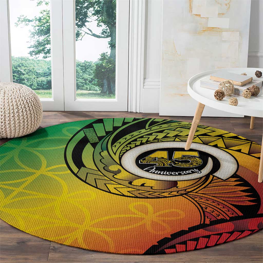 Vanuatu 45th Independence Anniversary Round Carpet Ni-Van Sandroing LT7 - Polynesian Pride
