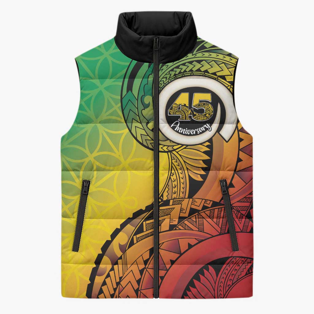 Vanuatu 45th Independence Anniversary Sleeveless Puffer Jacket Ni-Van Sandroing LT7 Unisex Colorful - Polynesian Pride