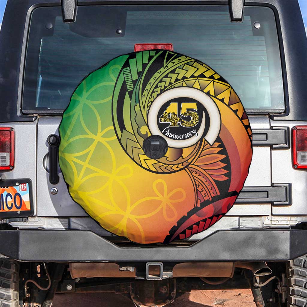 Vanuatu 45th Independence Anniversary Spare Tire Cover Ni-Van Sandroing LT7 Colorful - Polynesian Pride