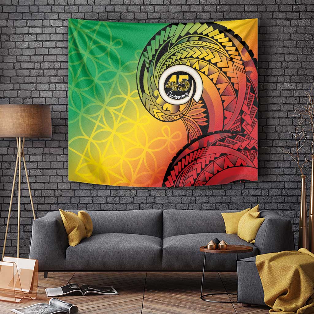 Vanuatu 45th Independence Anniversary Tapestry Ni-Van Sandroing LT7 Colorful - Polynesian Pride
