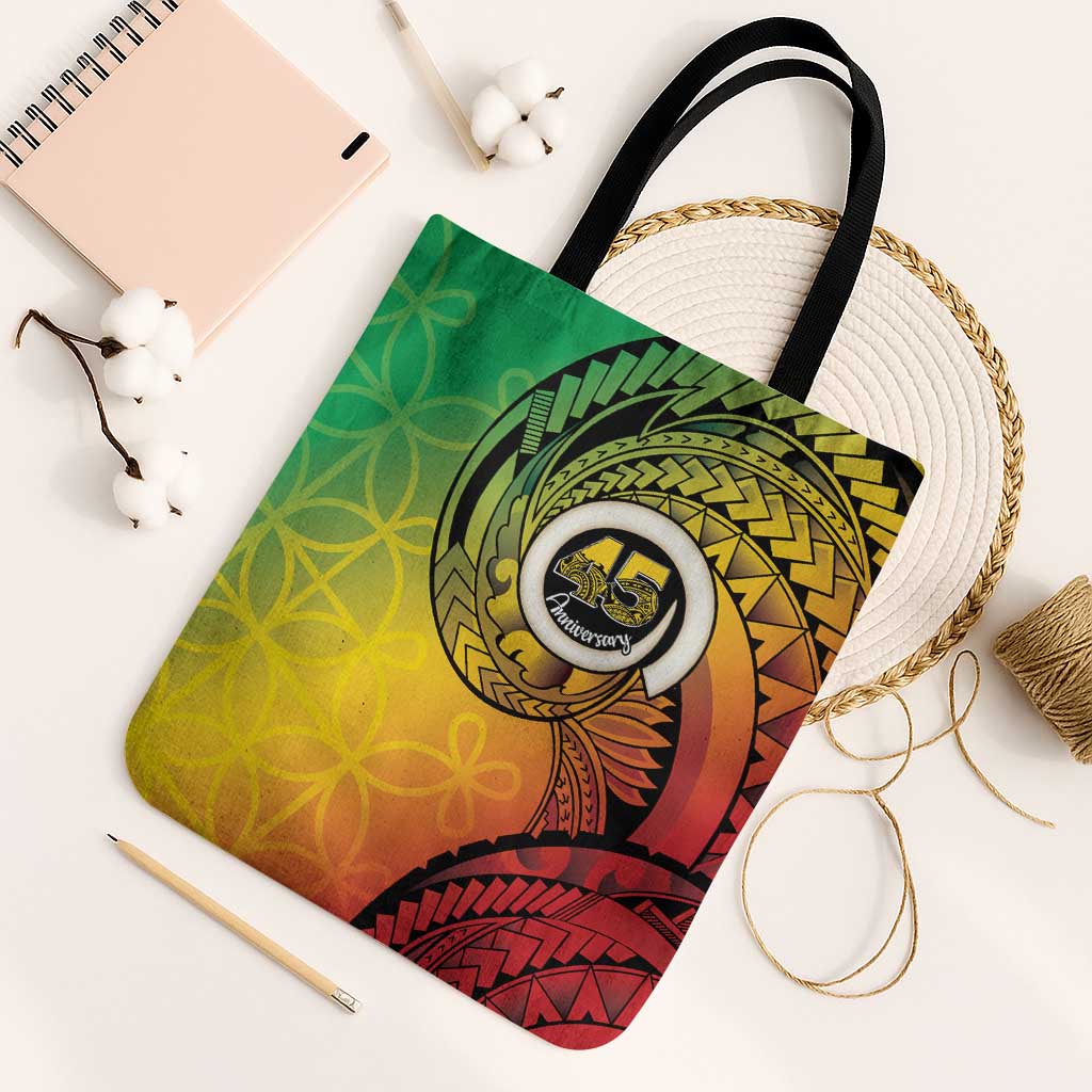 Vanuatu 45th Independence Anniversary Tote Bag Ni-Van Sandroing LT7 Black Strap One Size Colorful - Polynesian Pride