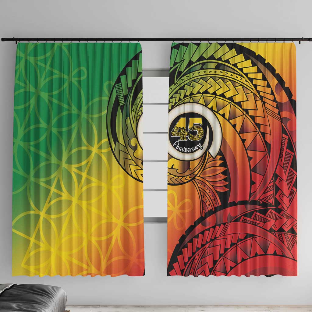 Vanuatu 45th Independence Anniversary Window Curtain Ni-Van Sandroing LT7 With Hooks Colorful - Polynesian Pride
