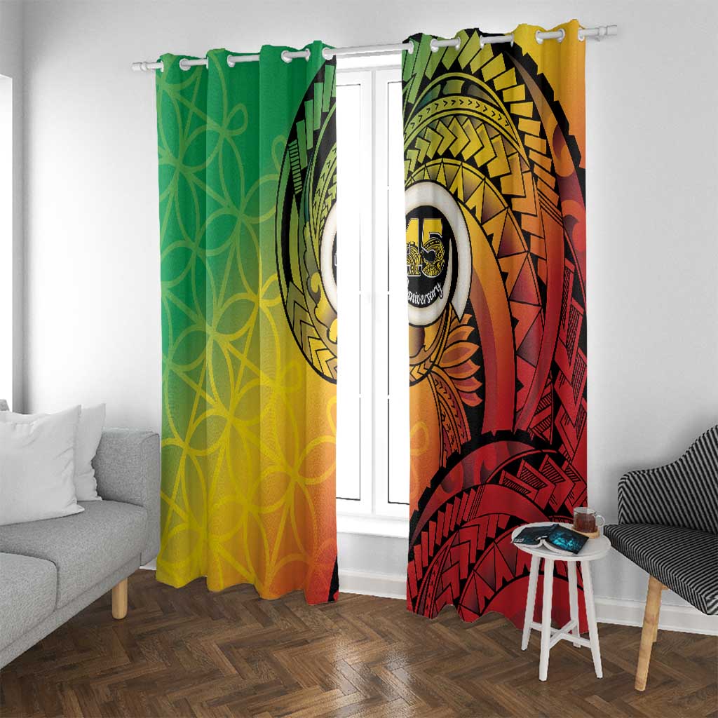 Vanuatu 45th Independence Anniversary Window Curtain Ni-Van Sandroing LT7 With Grommets Colorful - Polynesian Pride
