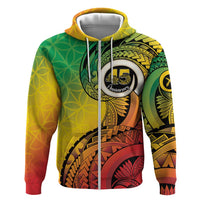 Vanuatu 45th Independence Anniversary Zip Hoodie Ni-Van Sandroing LT7 Zip Hoodie Colorful - Polynesian Pride