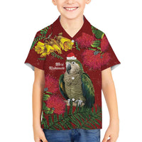 Kakapo Bird New Zealand Kid Hawaiian Shirt Floral Christmas LT7 Kid Red - Polynesian Pride