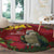 Kakapo Bird New Zealand Round Carpet Floral Christmas