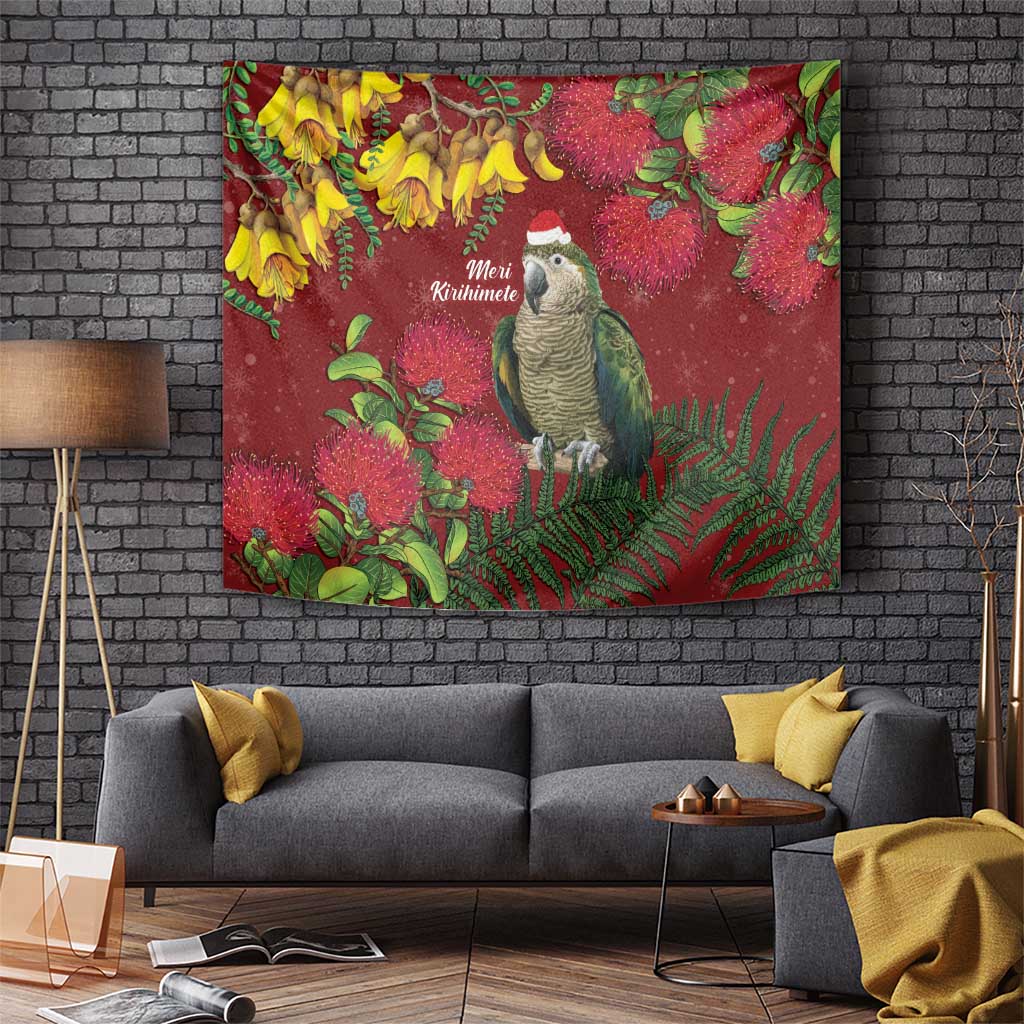 Kakapo Bird New Zealand Tapestry Floral Christmas LT7 - Polynesian Pride