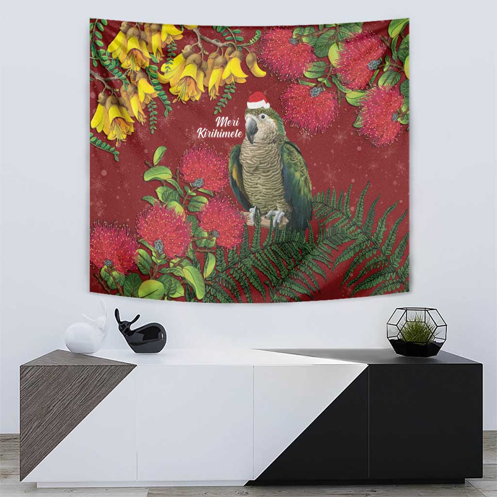 Kakapo Bird New Zealand Tapestry Floral Christmas LT7 - Polynesian Pride