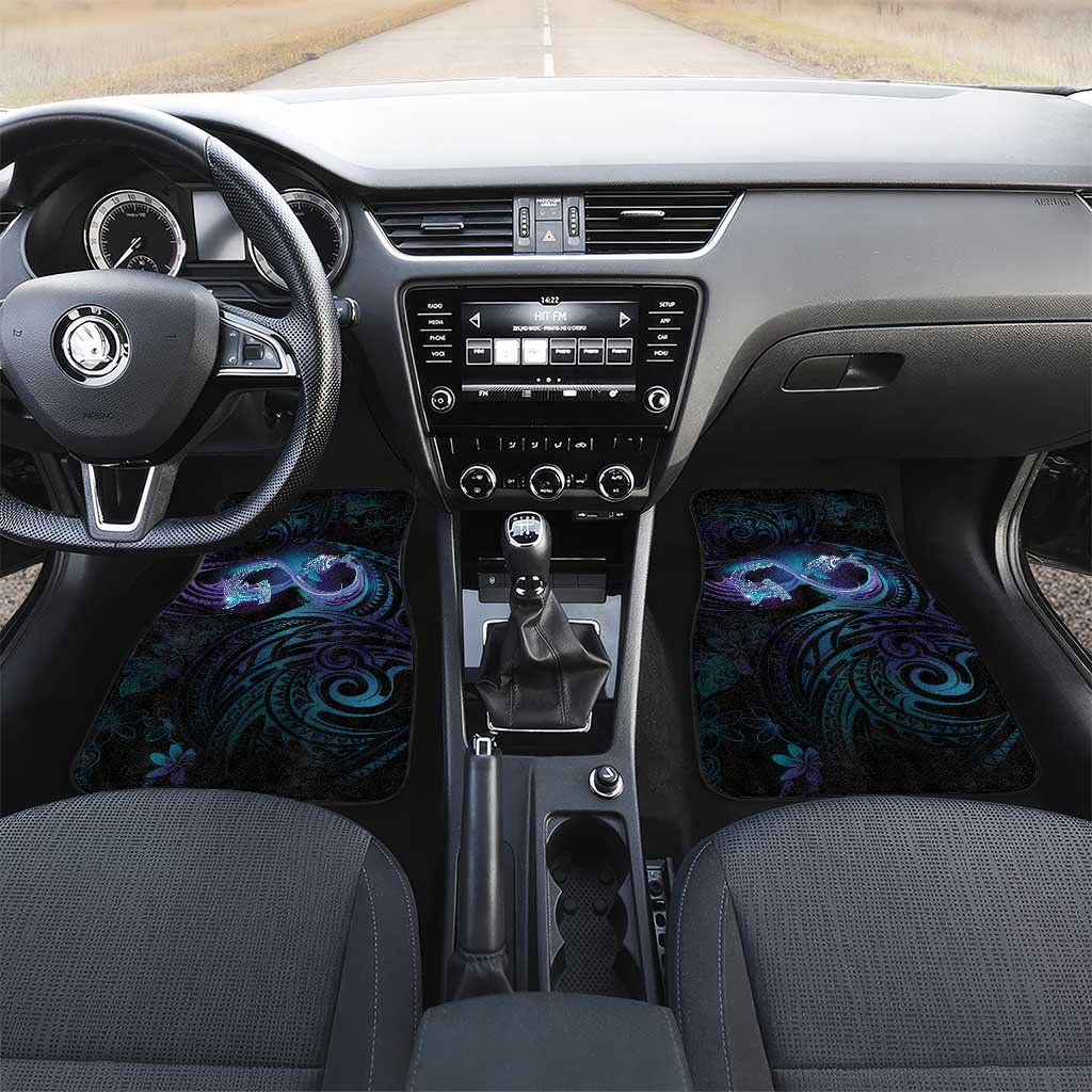 Polynesian Memorial Car Mats Oceanic Infinity Symbol - Until We Meet Again LT7 Set 2pcs - Front Black - Polynesian Pride