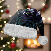 Polynesian Personalized Memorial Christmas Santa Hat Oceanic Infinity Symbol - Until We Meet Again LT7 With Fur Black - Polynesian Pride