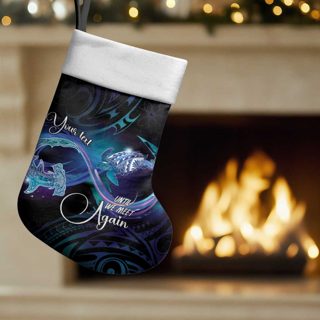 Polynesian Personalized Memorial Christmas Stocking Oceanic Infinity Symbol - Until We Meet Again LT7 Set of 2 Black - Polynesian Pride