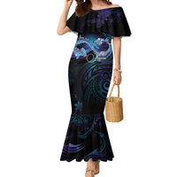 Polynesian Personalized Memorial Mermaid Dress Oceanic Infinity Symbol - Until We Meet Again LT7 Women Black - Polynesian Pride