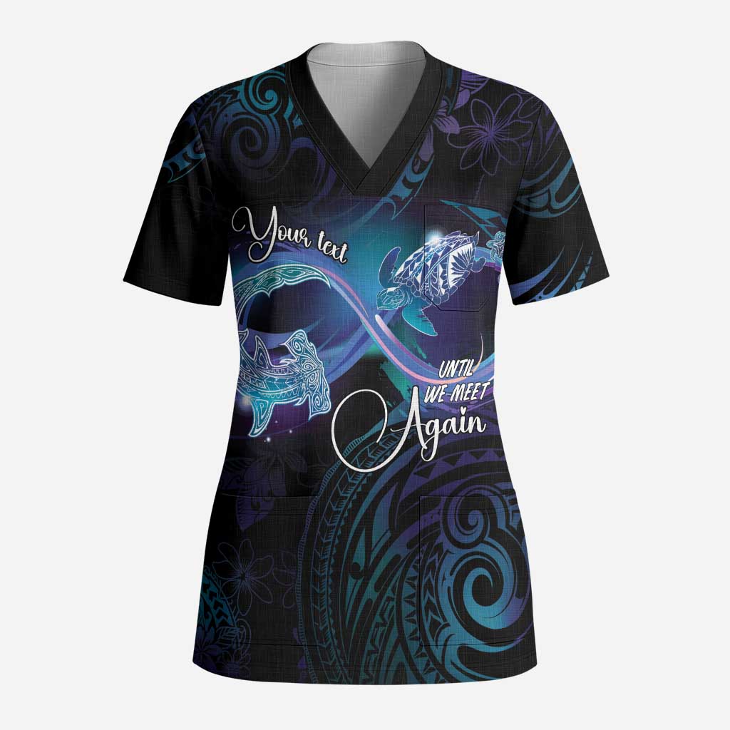 Polynesian Personalized Memorial Scrub Top Oceanic Infinity Symbol - Until We Meet Again LT7 Adult Black - Polynesian Pride