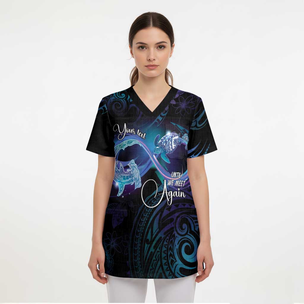 Polynesian Personalized Memorial Scrub Top Oceanic Infinity Symbol - Until We Meet Again LT7 - Polynesian Pride