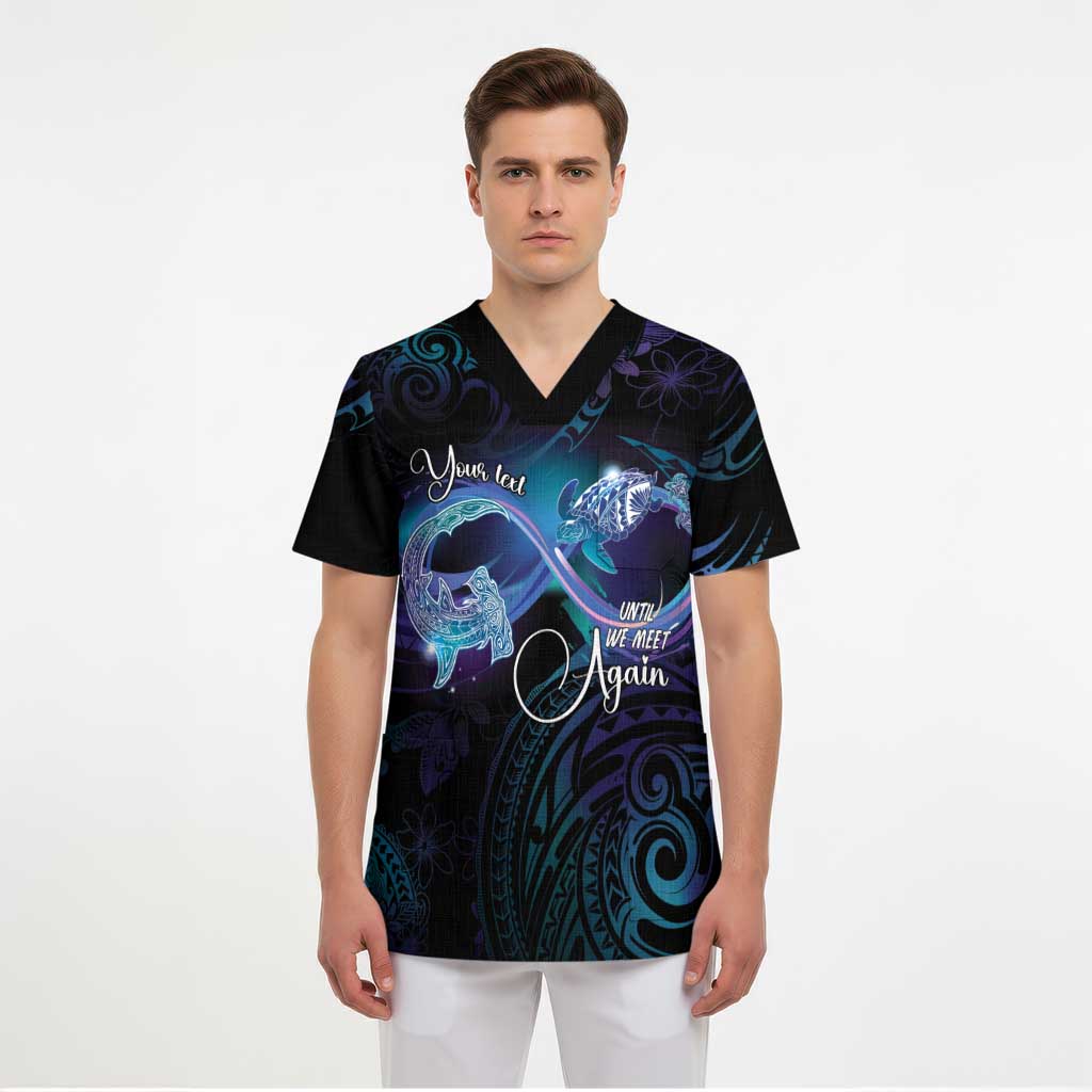 Polynesian Personalized Memorial Scrub Top Oceanic Infinity Symbol - Until We Meet Again LT7 - Polynesian Pride