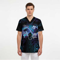 Polynesian Personalized Memorial Scrub Top Oceanic Infinity Symbol - Until We Meet Again LT7 - Polynesian Pride