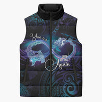 Polynesian Personalized Memorial Sleeveless Puffer Jacket Oceanic Infinity Symbol - Until We Meet Again LT7 Unisex Black - Polynesian Pride