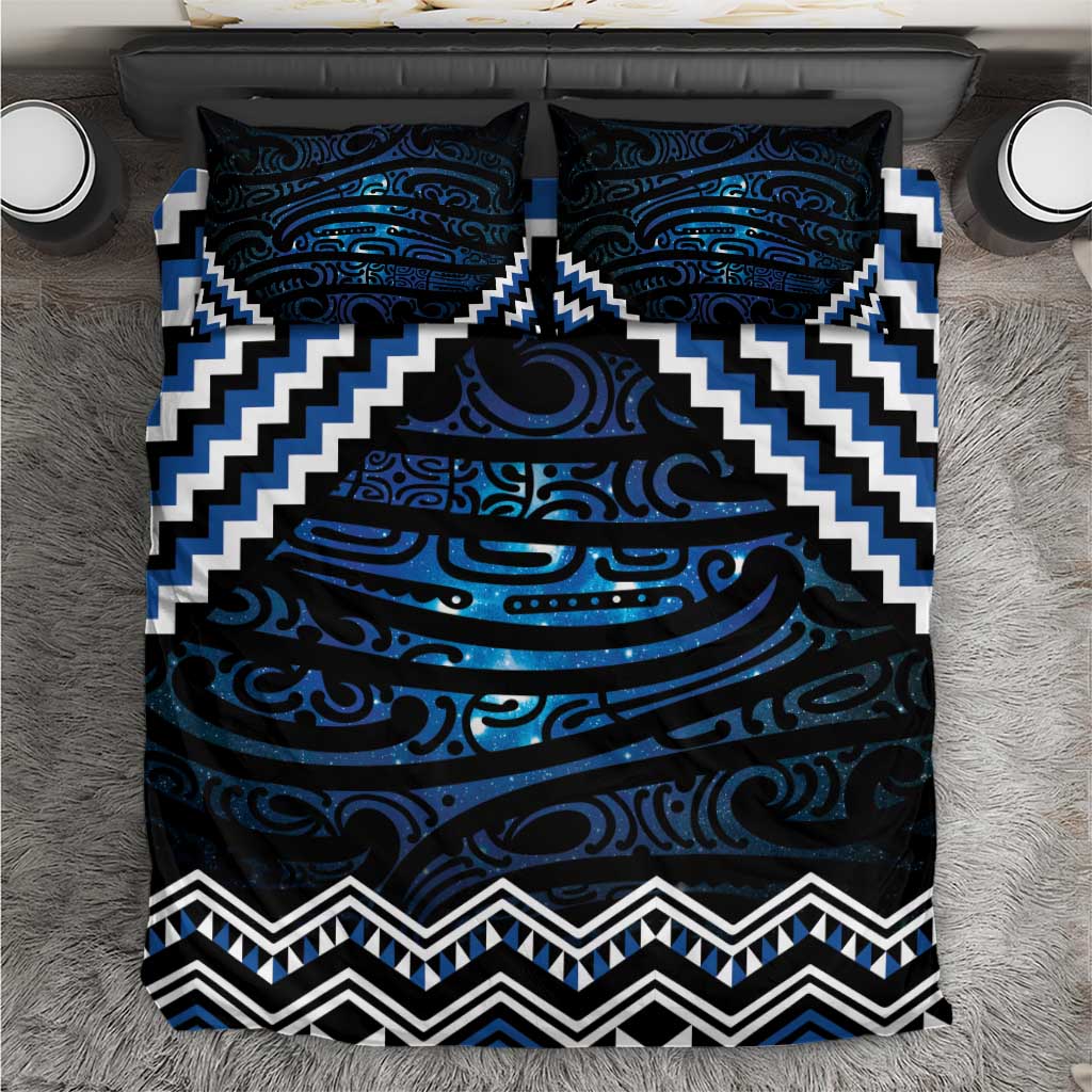 New Zealand Matariki Bedding Set Galaxy Styled Taniko LT7 Blue - Polynesian Pride