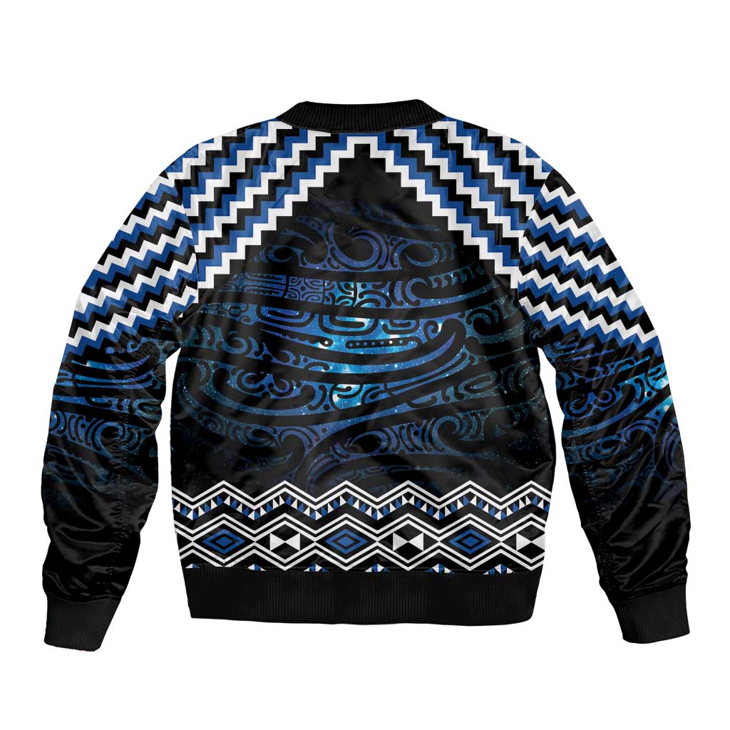 New Zealand Matariki Bomber Jacket Galaxy Styled Taniko LT7 - Polynesian Pride