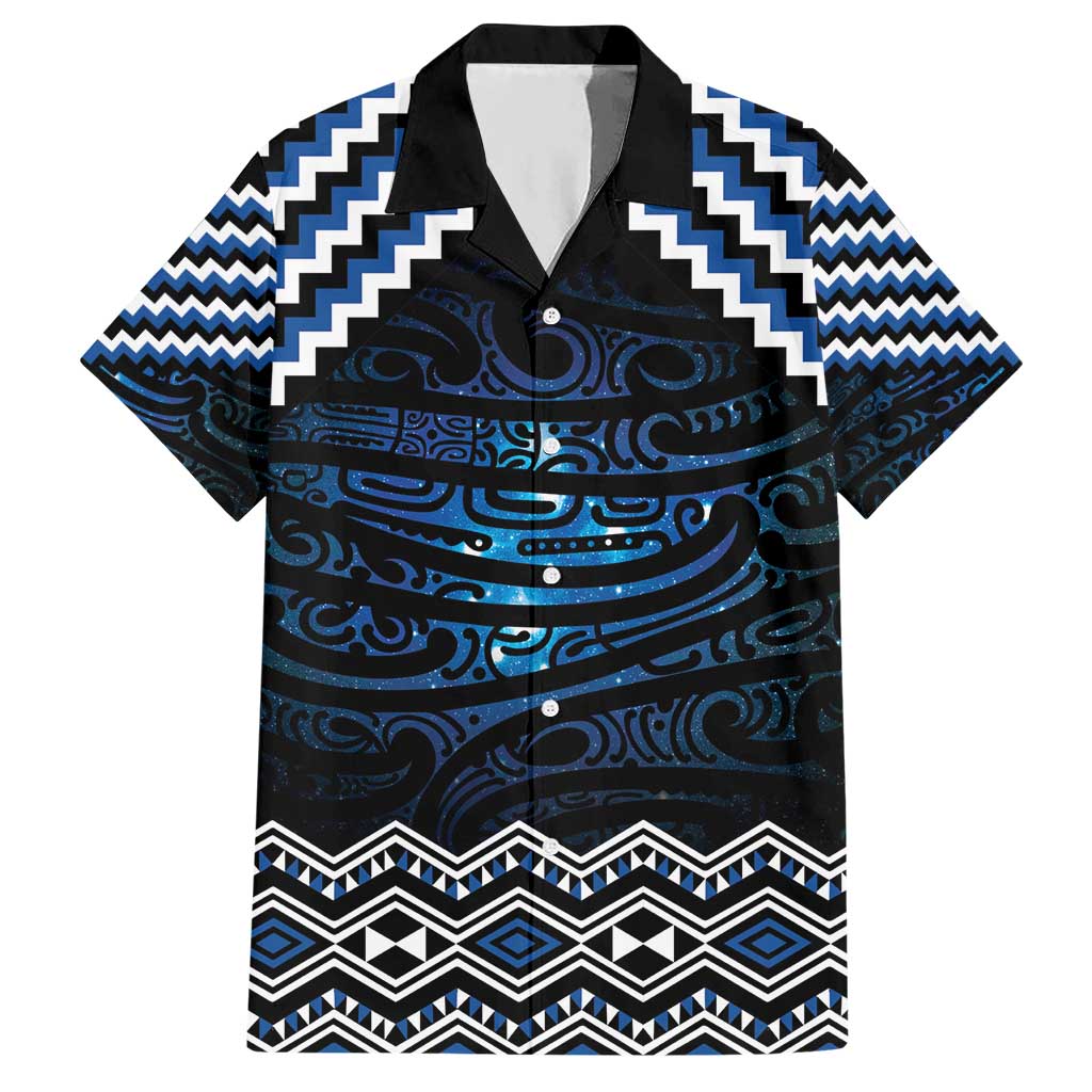 New Zealand Matariki Hawaiian Shirt Galaxy Styled Taniko LT7 Blue - Polynesian Pride