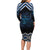 New Zealand Matariki Long Sleeve Bodycon Dress Galaxy Styled Taniko