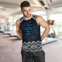 New Zealand Matariki Men Tank Top Galaxy Styled Taniko LT7 Blue - Polynesian Pride