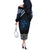 New Zealand Matariki Off The Shoulder Long Sleeve Dress Galaxy Styled Taniko