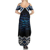 New Zealand Matariki Summer Maxi Dress Galaxy Styled Taniko LT7 - Polynesian Pride