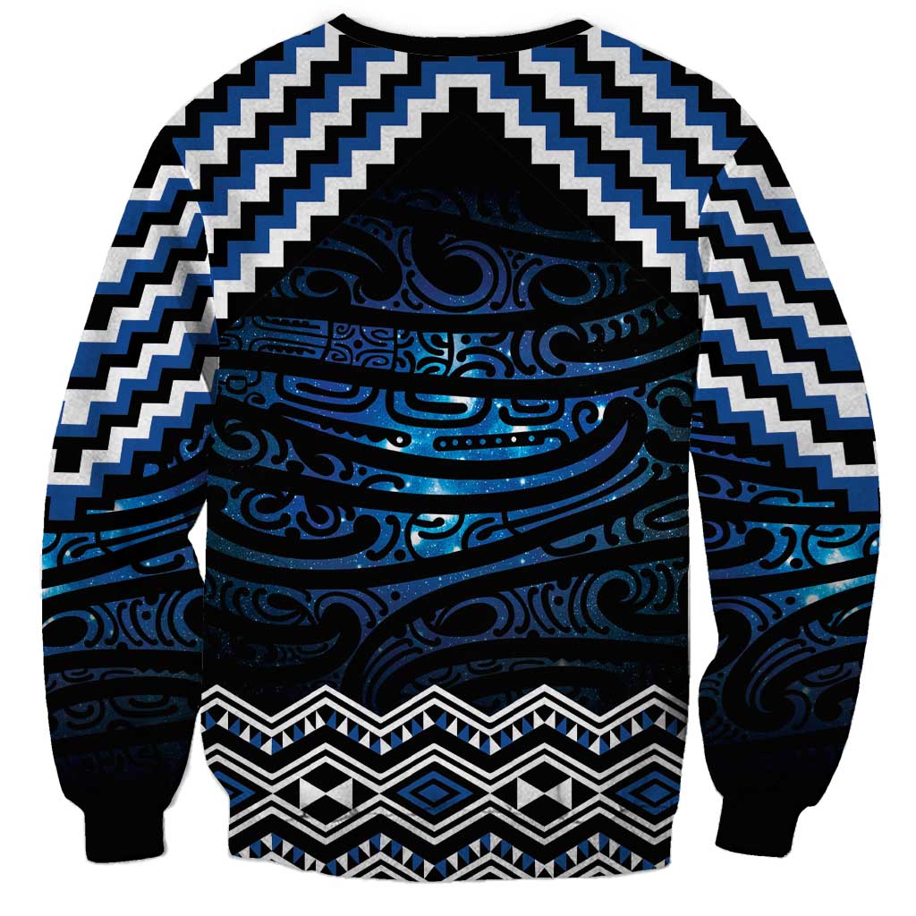 New Zealand Matariki Sweatshirt Galaxy Styled Taniko LT7 - Polynesian Pride