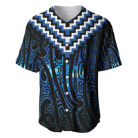 New Zealand Matariki Baseball Jersey Galaxy Poutama Motifs LT7 Blue - Polynesian Pride