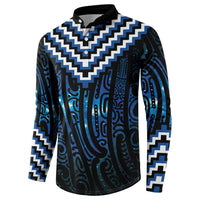 New Zealand Matariki Button Sweatshirt Galaxy Poutama Motifs LT7 - Polynesian Pride