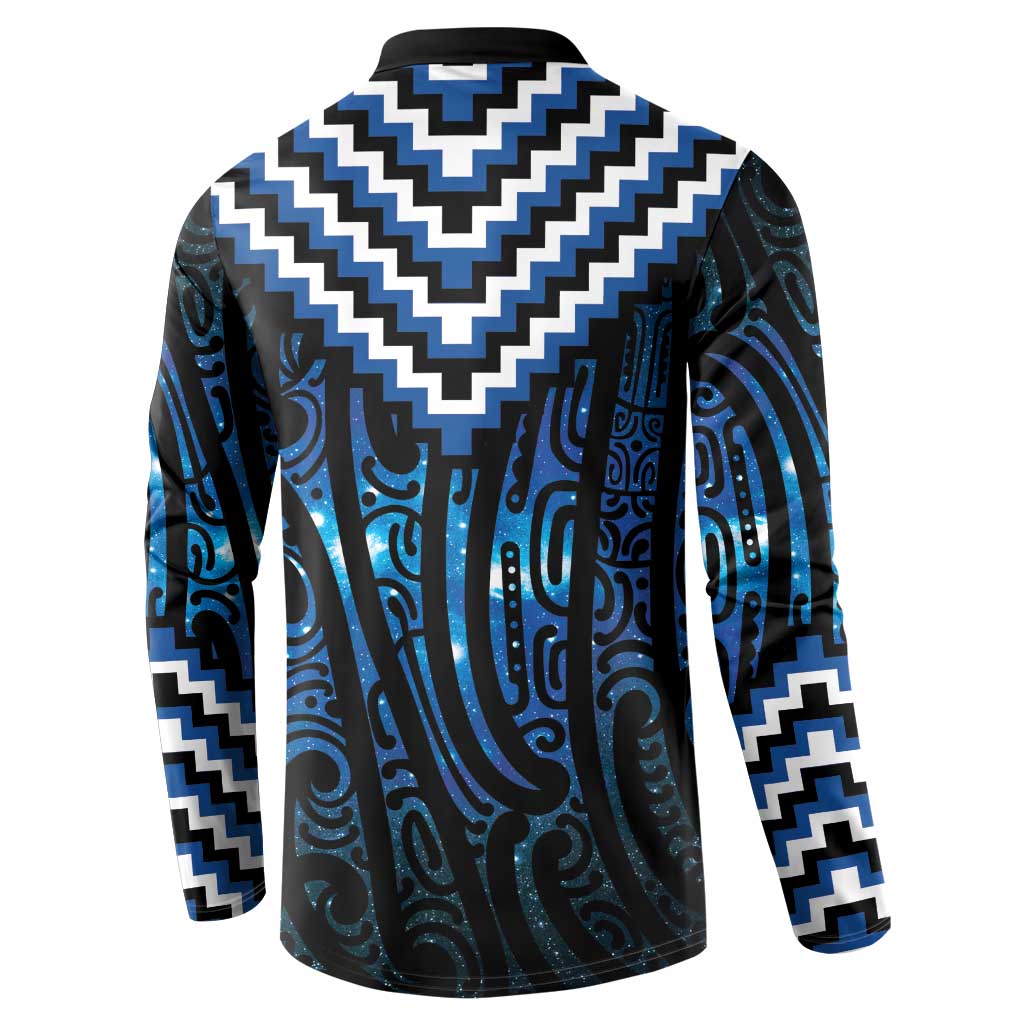 New Zealand Matariki Button Sweatshirt Galaxy Poutama Motifs LT7 - Polynesian Pride