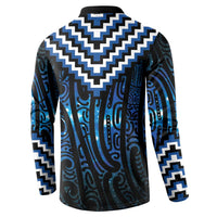 New Zealand Matariki Button Sweatshirt Galaxy Poutama Motifs LT7 - Polynesian Pride