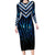 New Zealand Matariki Long Sleeve Bodycon Dress Galaxy Poutama Motifs