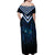 New Zealand Matariki Off Shoulder Maxi Dress Galaxy Poutama Motifs