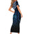 New Zealand Matariki Short Sleeve Bodycon Dress Galaxy Poutama Motifs