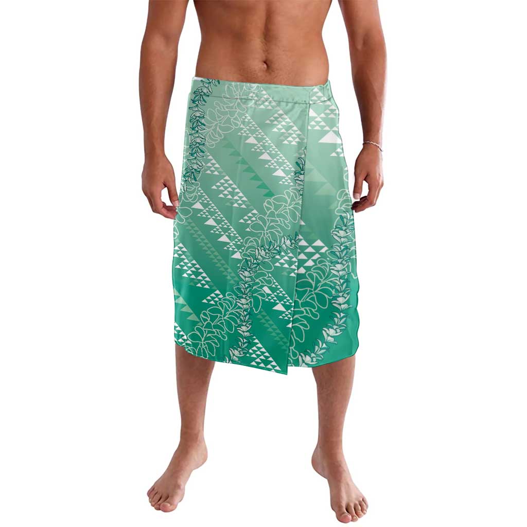 Hawaii Jade Green Kapa Lavalava Vintage 'Ohe Kāpala Motifs Mix Plumeria Leis LT7 Jade Green - Polynesian Pride