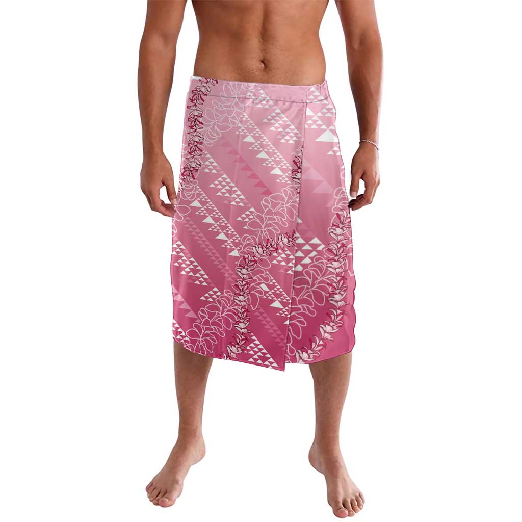 Hawaii Rose Pink Kapa Lavalava Vintage 'Ohe Kāpala Motifs Mix Plumeria Leis LT7 Rose Pink - Polynesian Pride