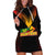 Personalised PNG Hunters Rugby Hoodie Dress Motuan Style LT7 Black - Polynesian Pride