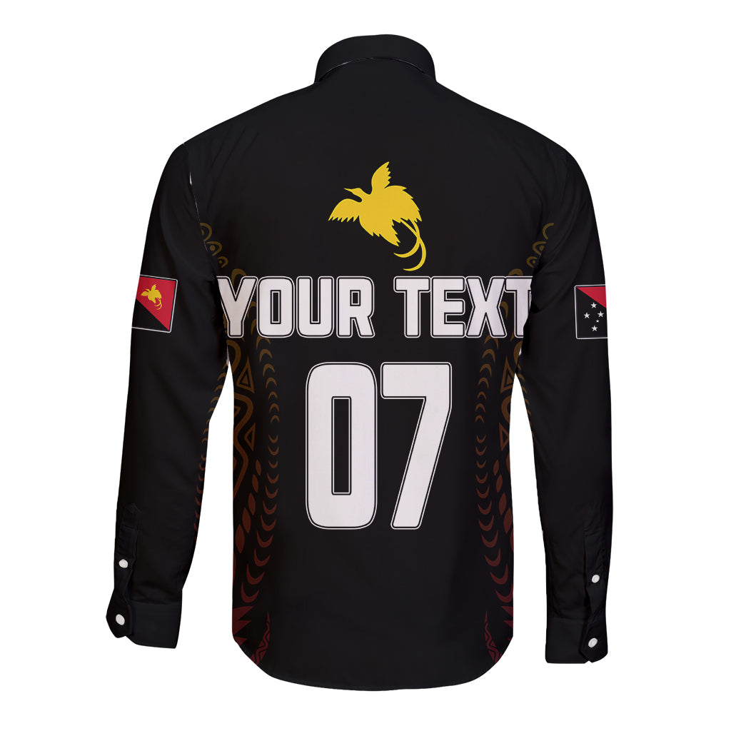 Personalised PNG Hunters Rugby Long Sleeve Button Shirt Motuan Style LT7 - Polynesian Pride