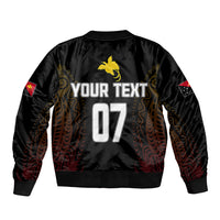 Personalised PNG Hunters Rugby Sleeve Zip Bomber Jacket Motuan Style LT7 - Polynesian Pride