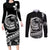 Polynesian Plumeria Couples Matching Long Sleeve Bodycon Dress and Long Sleeve Button Shirts Ride The Waves - Black LT7 Black - Polynesian Pride