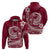 Polynesian Plumeria Hoodie Ride The Waves Burgundy LT7 - Polynesian Pride