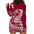 Polynesian Plumeria Hoodie Dress Ride The Waves - Burgundy LT7 - Polynesian Pride