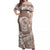 Polynesian Plumeria Off Shoulder Maxi Dress Ride The Waves - Beige LT7 Women Beige - Polynesian Pride