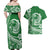 Polynesian Plumeria Couples Matching Off Shoulder Maxi Dress and Hawaiian Shirt Ride The Waves - Green LT7 - Polynesian Pride