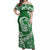 Polynesian Plumeria Off Shoulder Maxi Dress Ride The Waves - Green LT7 Women Green - Polynesian Pride