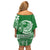 Polynesian Plumeria Off Shoulder Short Dress Ride The Waves - Green LT7 - Polynesian Pride