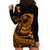 Polynesian Plumeria Hoodie Dress Ride The Waves - Orange LT7 - Polynesian Pride